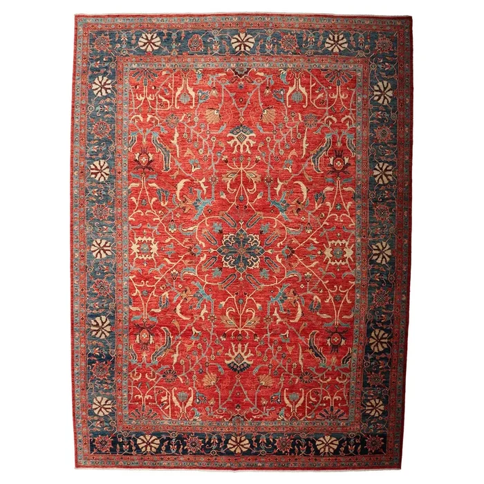 10′ 1″ x 13′ 8″ (10×14) Afghan 191-1 Wool Rug #015746