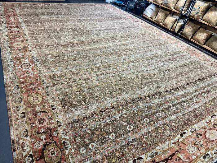 13’1 x 20’4 Classic Antique Rug Muted Warm Autumn Colors Rare