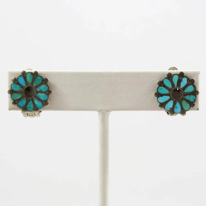 1940s Turquoise Clip Earrings