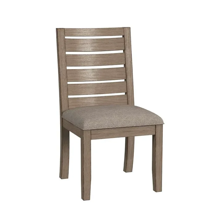 A-America – Anacortes Ladderback Side Chair with Upholstered Seating (Set of 2) – Dark Taupe – ANADT2452