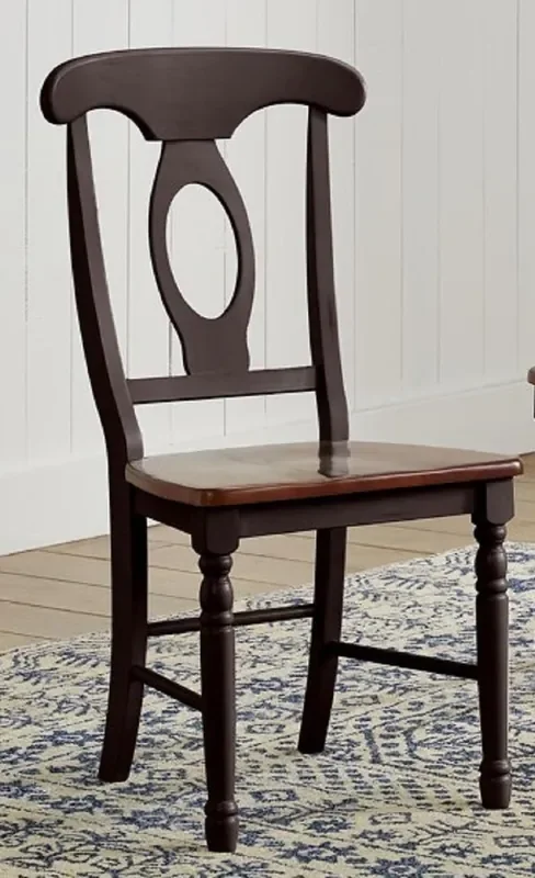 A-America – British Isles Napoleon Side Chair in Oak-Black Finish (Set of 2) – BRIOB2852