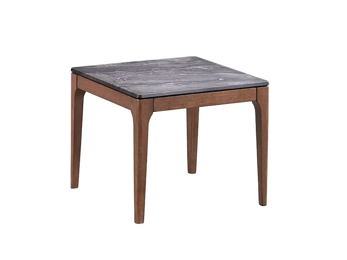 ACME Furniture – Bevis End Table – Engineered Stone & Walnut Finish – LV02646