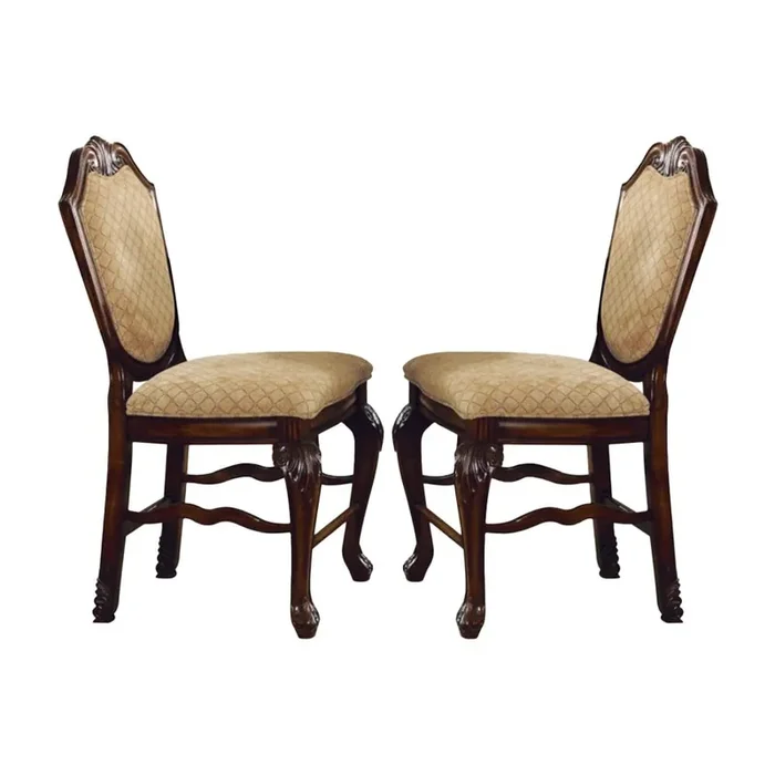 ACME Furniture – Chateau De Ville Counter Height Chair (Set of 2) – Fabric & Espresso – 64084A