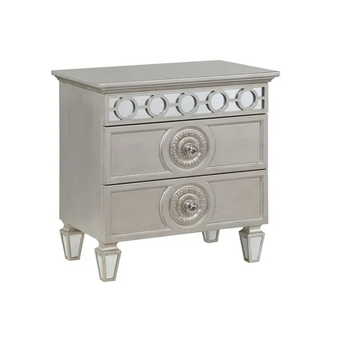ACME Furniture – Varian Nightstand – Silver & Mirrored – BD01280