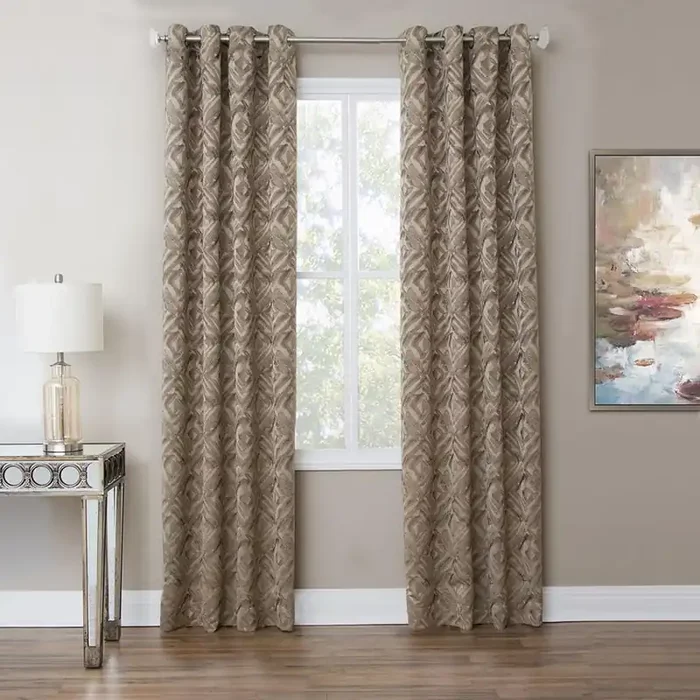 AICO by Michael Amini – Batavia 50×96 Grommet Top Panel Weighted Corners in Maple – BDR-GT5096-BTVA-MPL