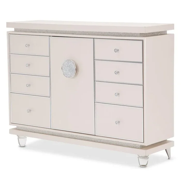 AICO by Michael Amini – Glimmering Heights Upholstered Dresser in Ivory – 9011050-111