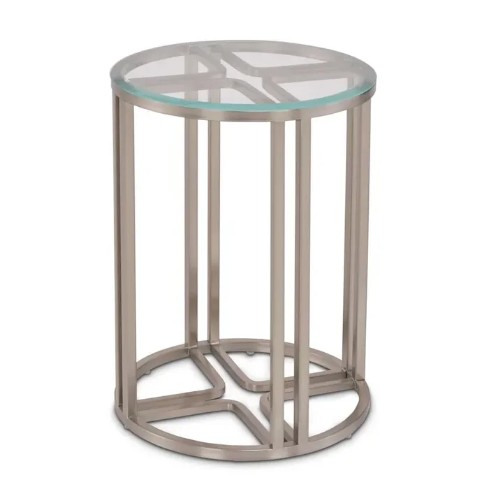 AICO by Michael Amini – Lanterna Chairside Table – Silver Mist – N9032222-823