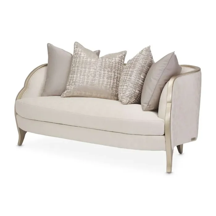 AICO by Michael Amini – Malibu Crest Loveseat – Cloud White/Chardonnay – N9007825-CLDWH-822