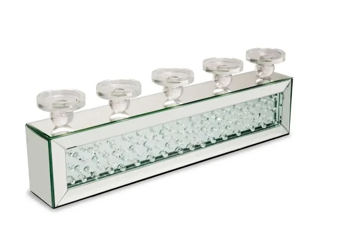 AICO by Michael Amini – Montreal – Rectangular Mirror Framed Candle Holder with Crystal Accents – FS-MNTRL161