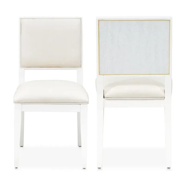 AICO by Michael Amini – Palm Gate Dining Side Chair – Set of 2 – Cloud White – N9086003-108