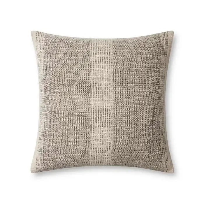 Angela Rose x Loloi – Dusk Charcoal / Ivory 18 x 18 Cover w/Down Pillow – DSETPAR0005CCIVPIL1