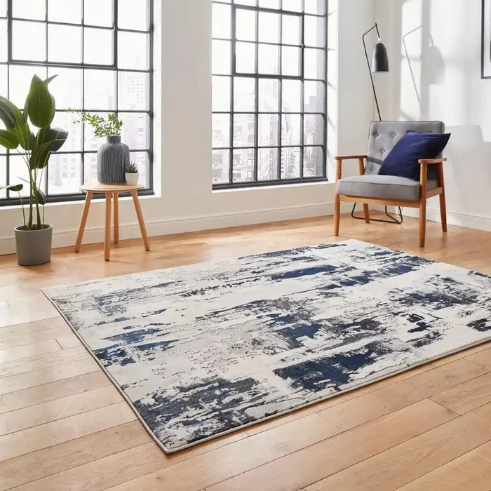 Apollo Think GR579 Grey Navy Rug