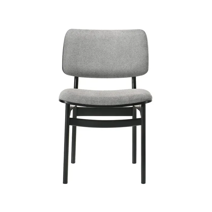 Armen Living – Lima Gray Upholstered Wood Dining Chairs in Black Finish (Set of 2) – LCLMSIGRBL