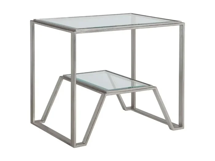 Artistica Home – Metal Designs Byron Rectangular End Table – Silver – 01-2230-955-47