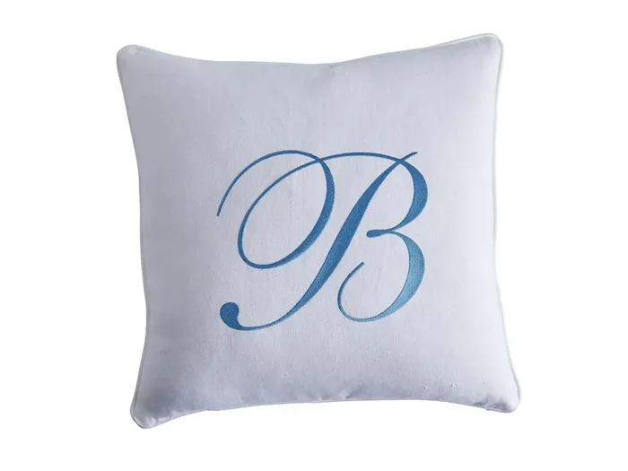 Barclay Butera – Upholstery Monogram Signature Pillow – White – 9821-20B
