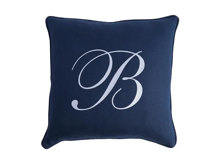 Barclay Butera – Upholstery Monogram Signature Pillow- Navy – 9820-20B