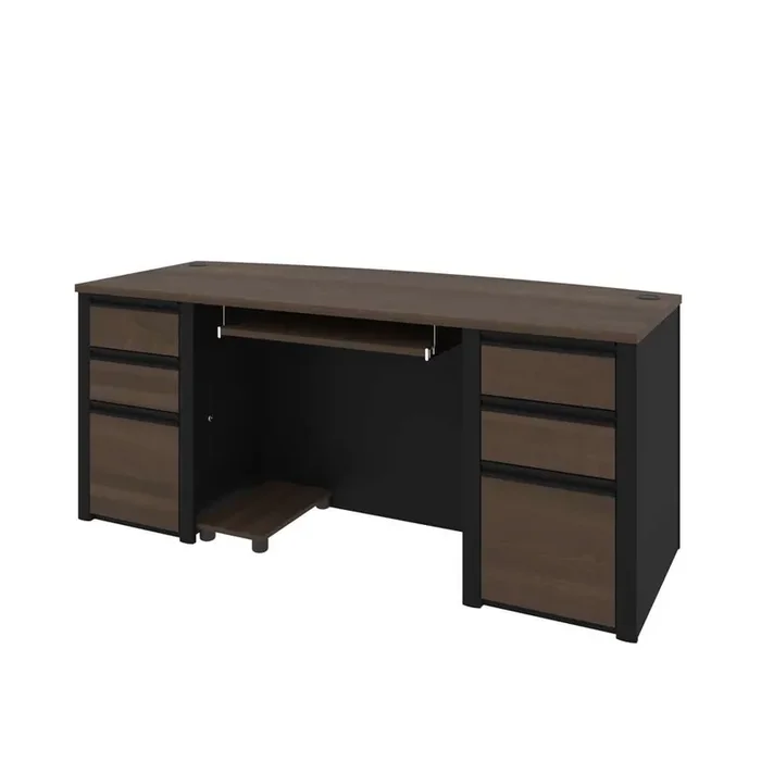 Bestar – Connexion 72W Executive Desk in Antigua & Black – 93850-000052