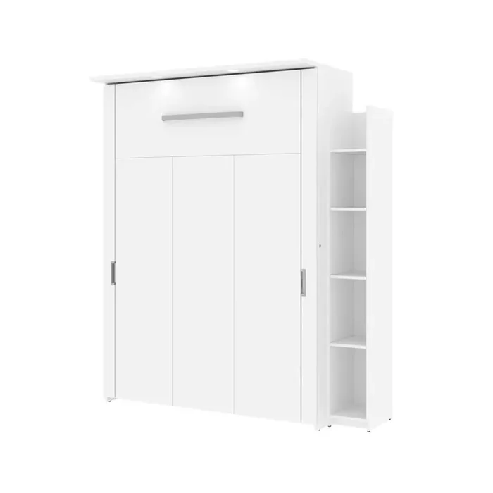 Bestar – Lumina Full Murphy Bed with Shelving Unit (69W) in White – 85894-17