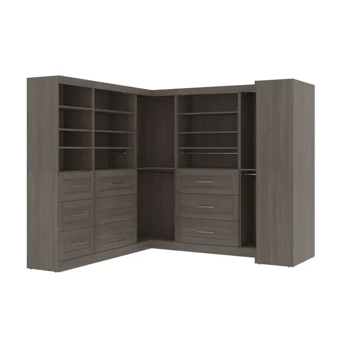 Bestar – Pur 161W Walk-In Closet Organizer Set in Bark Grey – 26858-47