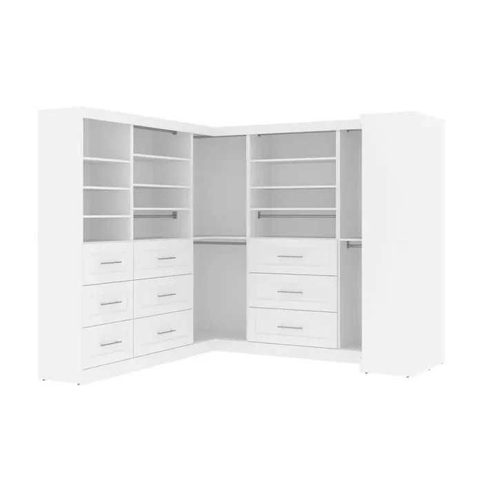 Bestar – Pur 161W Walk-In Closet Organizer Set in White – 26858-17