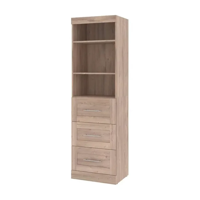 Bestar – Pur 25W Storage Unit with 3 Drawers in Rustic Brown – 26871-000009