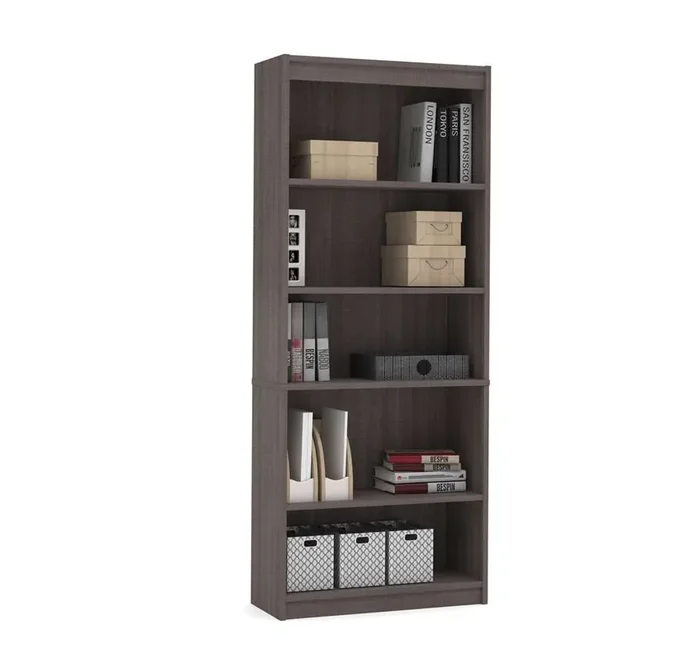 Bestar – Universel 30W Standard Bookcase in Bark Grey – 65715-000047