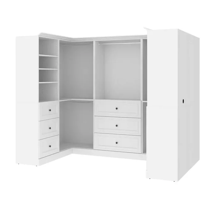 Bestar – Versatile 108W U-Shaped Walk-In Closet Organizer in White – 40875-17