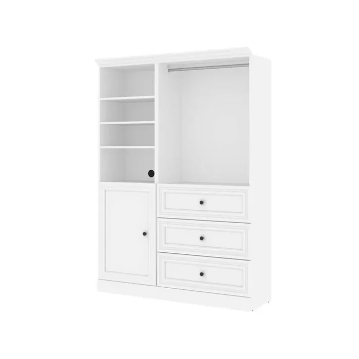 Bestar – Versatile 61 Closet Organizer with Drawers and Door in White – 40874-17