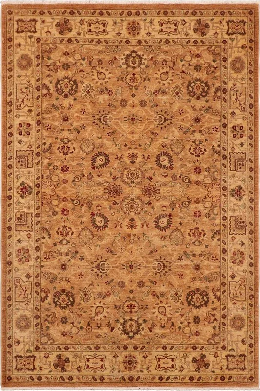 Bohemian Ziegler Arlena Tan/Beige Wool Rug – 6’1” x 8’10”
