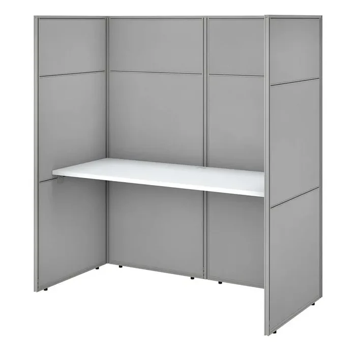 Bush Furniture – Easy Office 60W Cubicle Desk Workstation with 66H Closed Panels in Pure White – EODH260WH-03K