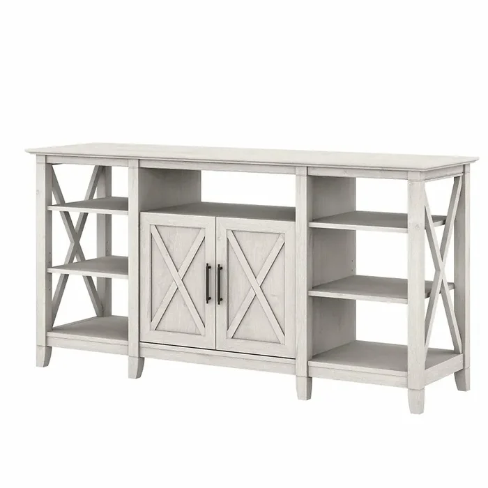 Bush Furniture – Key West Tall TV Stand for 65 Inch TV in Linen White Oak – KWV160LW-03