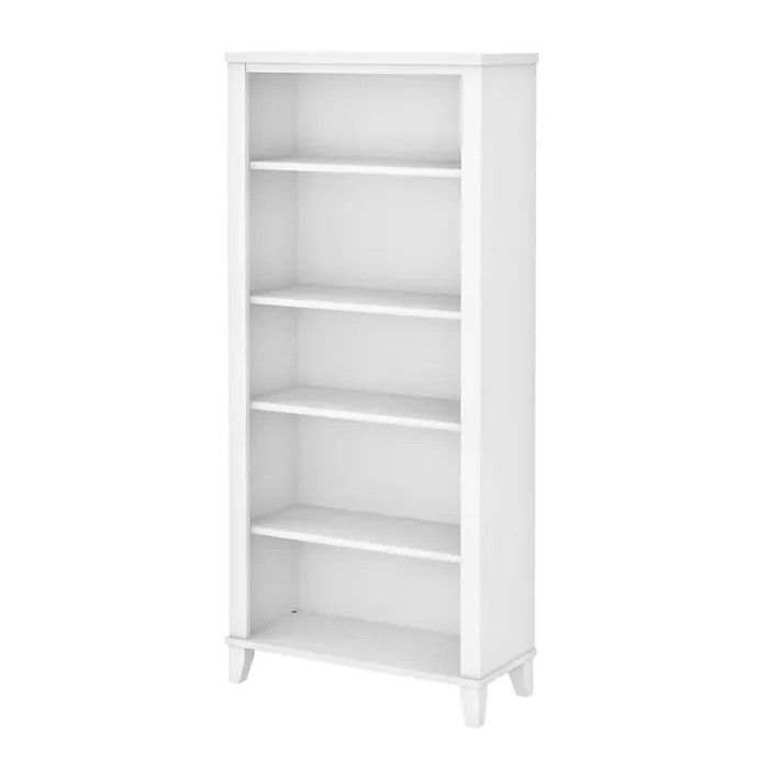 Bush Furniture – Somerset Tall 5 Shelf Bookcase in White – WC81965
