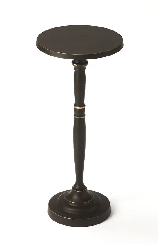 Butler Specialty Company – Langford 10 in. Round Indoor Metal Pedestal Side Table, Black – 4325025