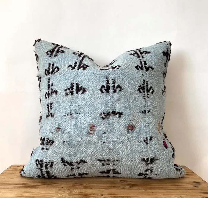 Caledonia – Blue Hemp Pillow Cover