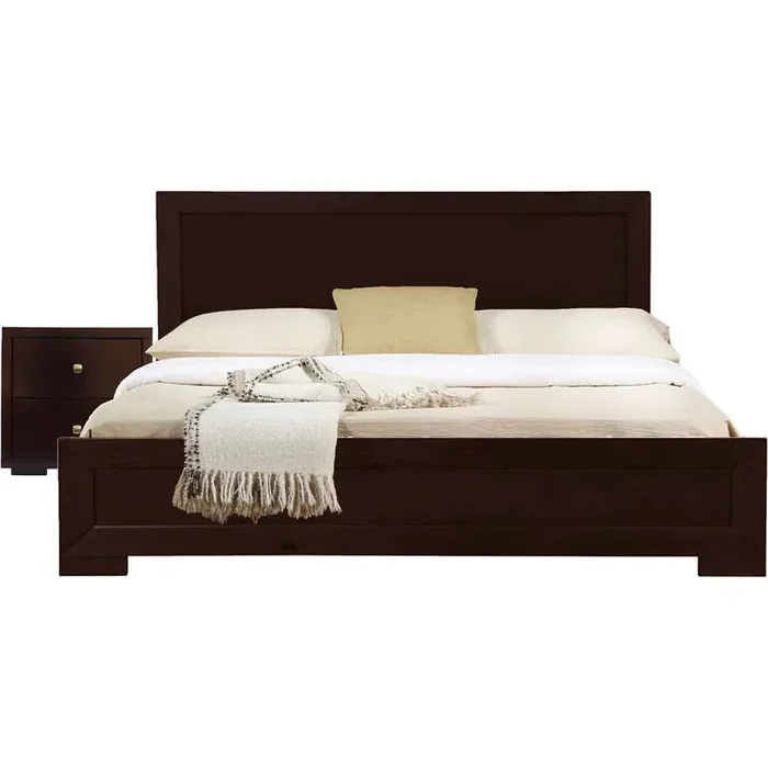 Camden Isle – Trent Wooden Platform Bed in Espresso, Full with 1 Nightstand – 313031