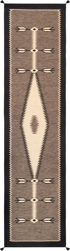 Canvello Tuscany Reversible Wool Mocha Area Rug- 2’9” X 9’10”