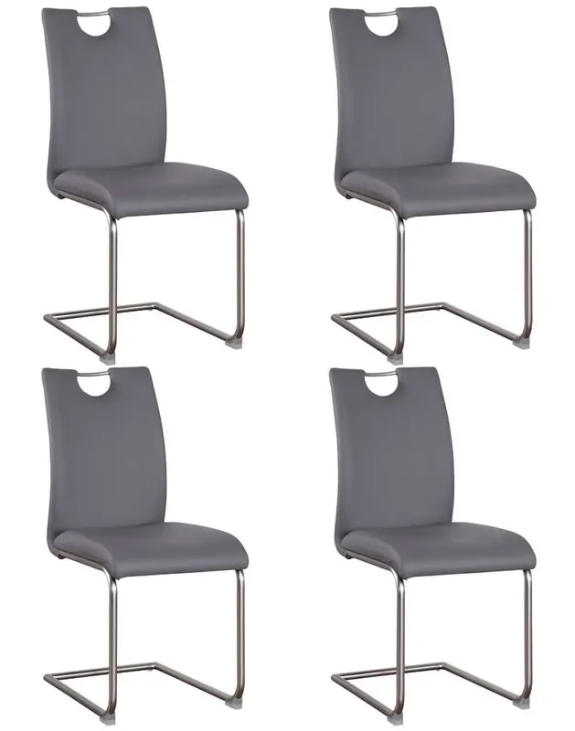 Chintaly – Carina Handle Back Cantilever Side Chair in Gray (Set of 4) – CARINA-SC-GRY