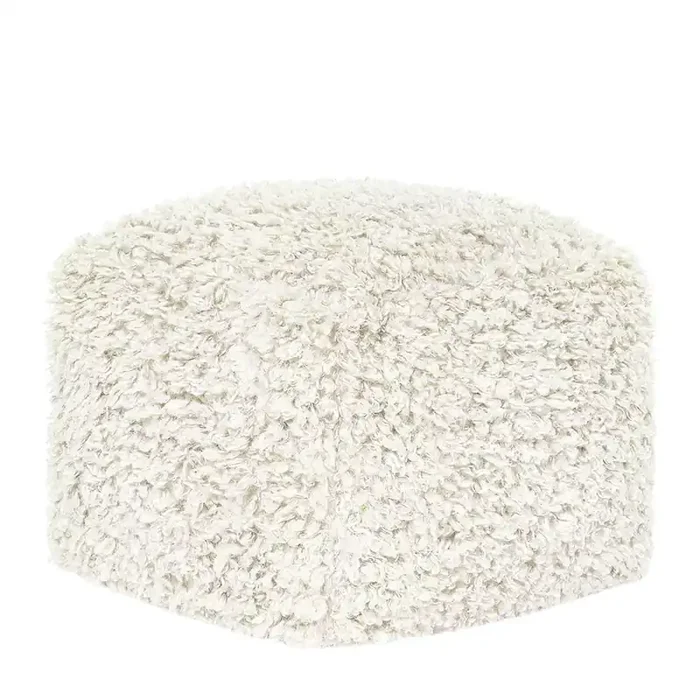 Classic Home – Carters Ivory Pouf 18x18x14 – VP12215