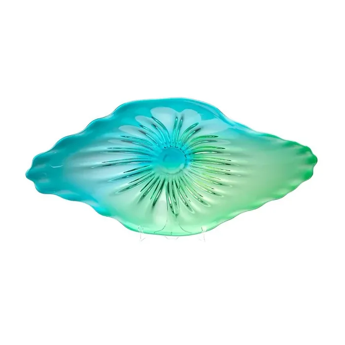 Cyan Design – Art Glass Plate in Turquoise – 04517