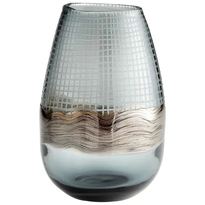 Cyan Design – Axiom Vase in Clear and Glitter Gold – Small – 09970