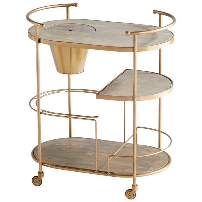 Cyan Design – Barcraft Bar Cart in Antique Brass – 10687