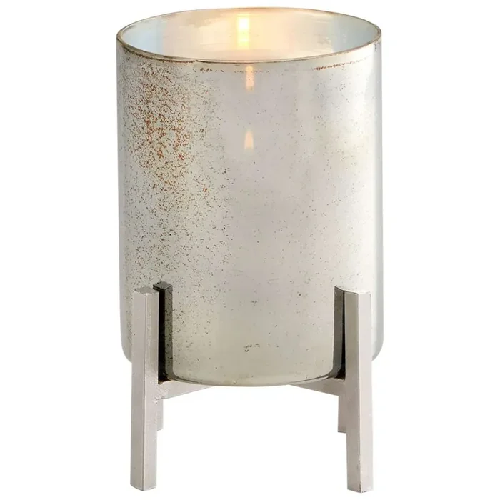 Cyan Design – Basil Candleholder in Black and Verdi Garnet Glass – Small – 09774