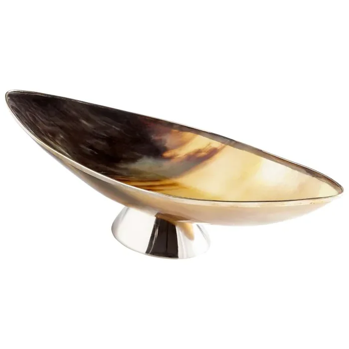 Cyan Design – Cerith Tray in Horn and Silver – Large – 09837