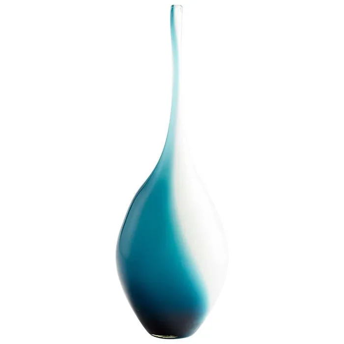 Cyan Design – Swirly Vase in Blue and White – Small – 07831
