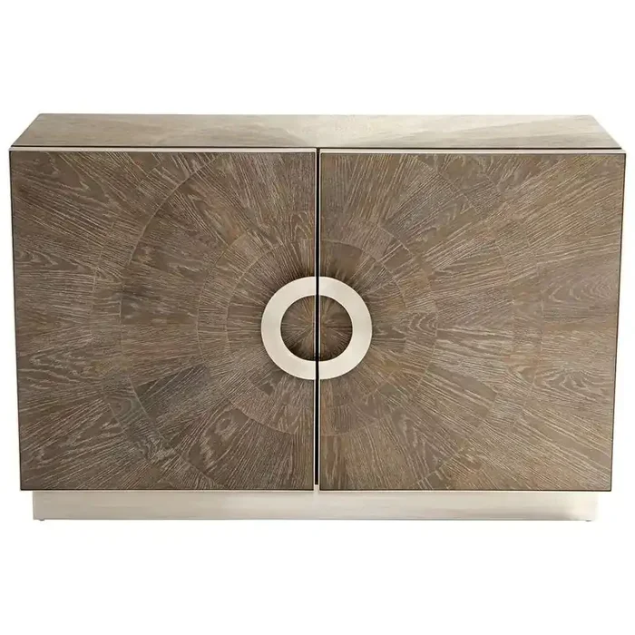 Cyan Design – Volonte Cabinet in Weathered Oak and Stainless Steel – 10227