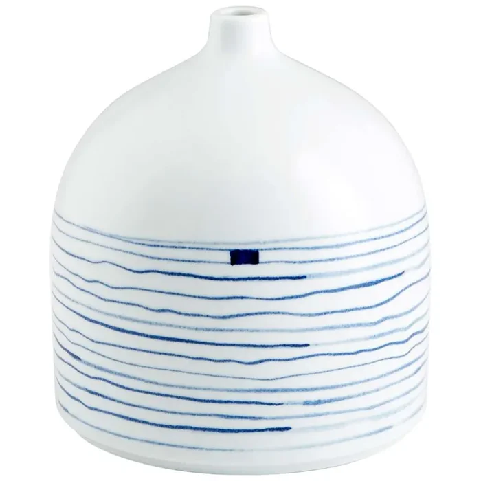 Cyan Design – Whirlpool Vase in Blue and White – Small – 10802