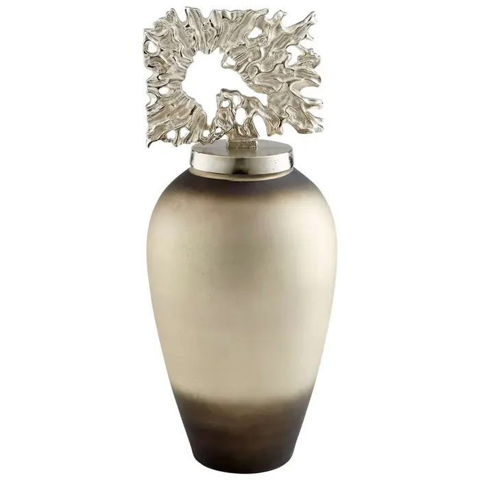 Cyan Design – Windows Sculpture in Smokey Quartz and Nickel – 10694