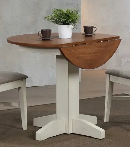 ECI Furniture – Choices Complete Drop Leaf Table in Antique White – 0733-20-DLT_DLB