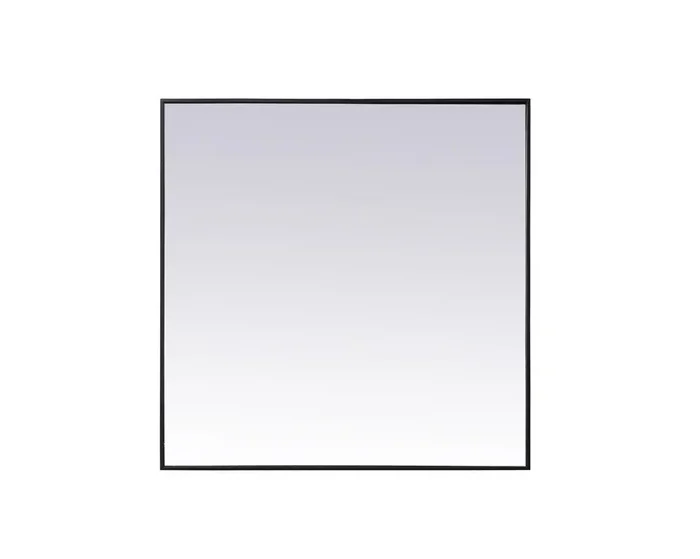 Elegant Furniture & Lighting – Eternity Metal Frame Square Mirror 42 inch in Black – MR44242BK