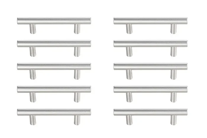 Elegant Furniture & Lighting – Quinn 3in Center to Center Brushed Nickel Bar Pull Multipack (set of 10) – PL400-3-NK-10PK